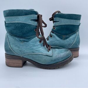 Stylish Blue Lace Up Boots for Women